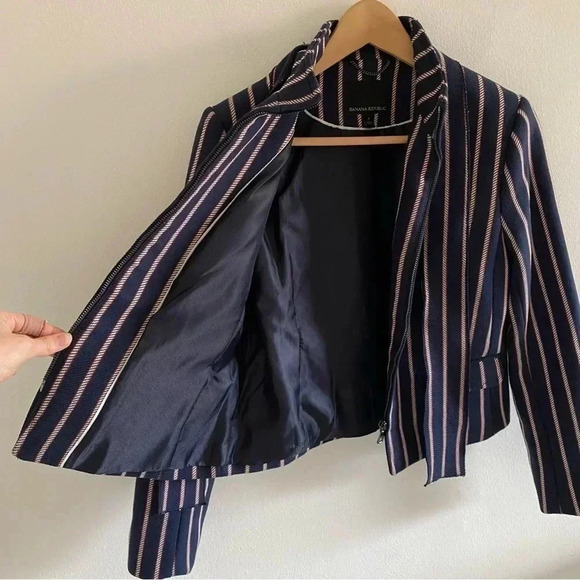 Banana Republic Striped Bow Jacket Sz 4 - Picture 8 of 8